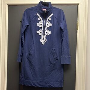 Lilly Pulitzer Skipper Popover Dress in Navy Blue